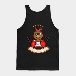 Boxing Bear  Cartoon Mascot Tank Top